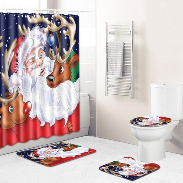 christmas shower curtain toilet four-piece floor mat absorbent non-slip door bedroom living room carpet bathroom rug set bath mats
christmas shower curtain toilet four-piece floor mat absorbent non-slip door bedroom living room carpet bathroom rug set bath mats