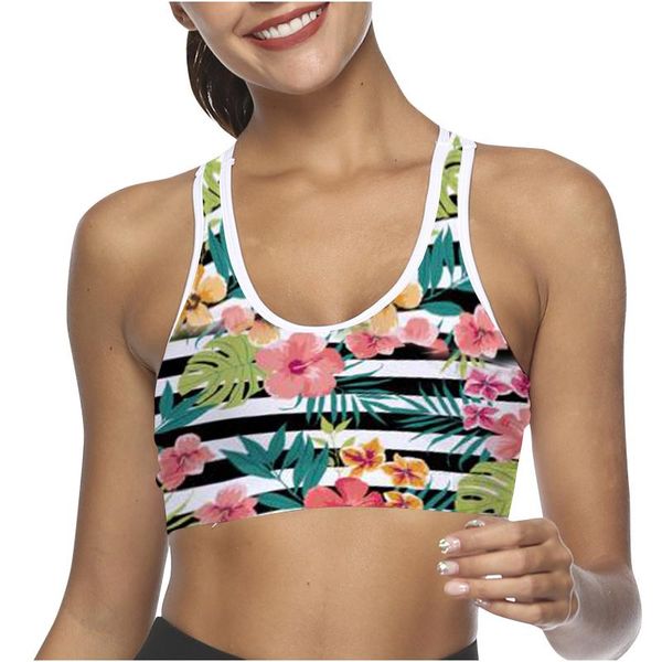 women flower printing stripe seamless back pocket fitness sport tank workout gym running active push up underwear clothing, White;black
women flower printing stripe seamless back pocket fitness sport tank workout gym running active push up underwear clothing, White;black