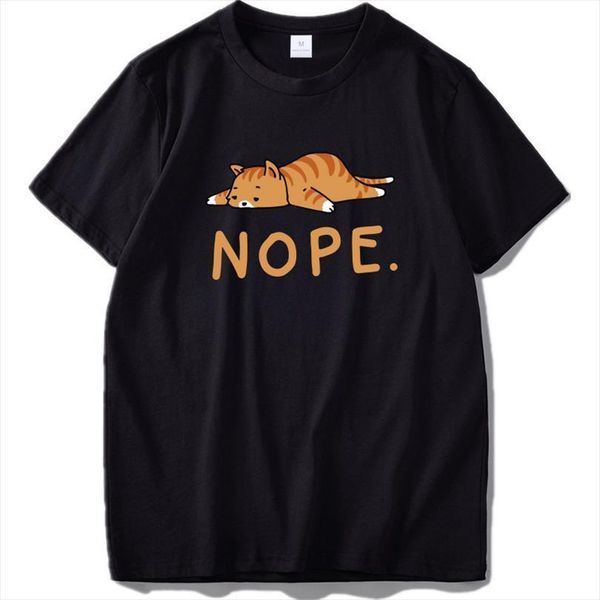 cat nope lazy cartoon cotton mens t shirt soft summer printed tee humor cute, White;black
cat nope lazy cartoon cotton mens t shirt soft summer printed tee humor cute, White;black