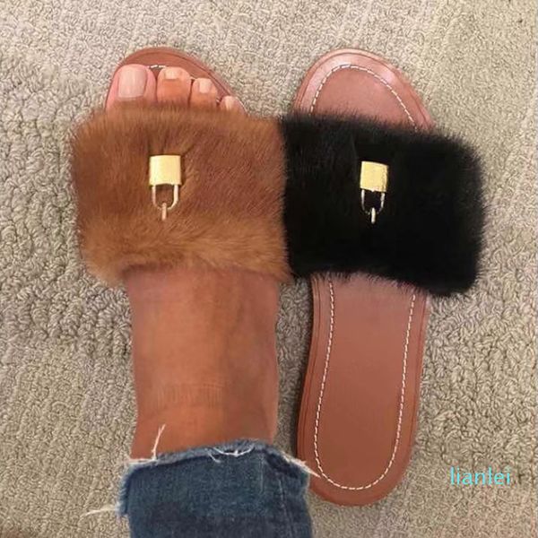 latest women slides fashion slippers lock it flat mules mink fur sandals genuine leather slides summer flat flip flops beach party with box, Black
latest women slides fashion slippers lock it flat mules mink fur sandals genuine leather slides summer flat flip flops beach party with box, Black