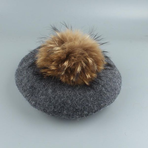real beret spring artist autumn hat pompom girls cap big knitted wool vintage fur women v outdoor hats, Black;white
real beret spring artist autumn hat pompom girls cap big knitted wool vintage fur women v outdoor hats, Black;white