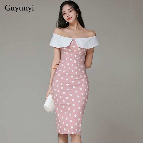 dress temperament elegant party summer korean version slash neck simple white polka dot pink high waist tight women, Black;gray
dress temperament elegant party summer korean version slash neck simple white polka dot pink high waist tight women, Black;gray