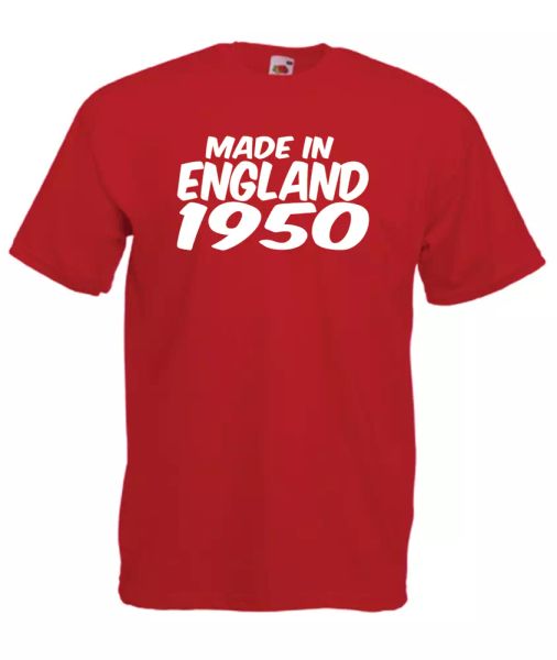 made in england 1950 xmas gift idea mens women t shirts multi-color s-2xl, White;black
made in england 1950 xmas gift idea mens women t shirts multi-color s-2xl, White;black