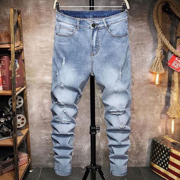 men's jeans men vintage streetwear hip hop ripped biker pencil pants frayed joggers skinny denim vogue, Blue
men's jeans men vintage streetwear hip hop ripped biker pencil pants frayed joggers skinny denim vogue, Blue