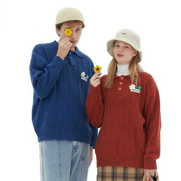 men's sweaters japanese street fashion color yarn long sleeve couple outfit pullover autumn and winter men lapel hedging sweater, White;black
men's sweaters japanese street fashion color yarn long sleeve couple outfit pullover autumn and winter men lapel hedging sweater, White;black