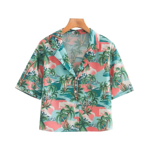 women fashion printed button-up blouses vintage lapel collar short sleeve beach female shirts blusas chic 210521, White
women fashion printed button-up blouses vintage lapel collar short sleeve beach female shirts blusas chic 210521, White
