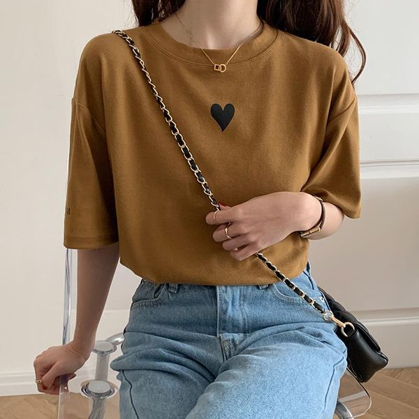 women's t-shirt heart-shaped print women o-neck basic t shirt female loose t-shirts short-sleeve pullovers casual tshirt cotton tee, White
women's t-shirt heart-shaped print women o-neck basic t shirt female loose t-shirts short-sleeve pullovers casual tshirt cotton tee, White