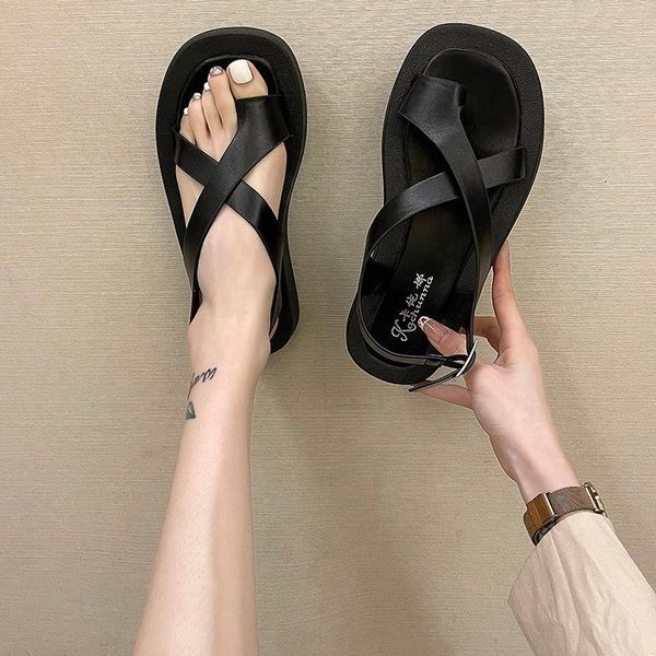 sandals 2021 fashion casual shoes woman flat ladies cross strap platform female summer sandalia, Black
sandals 2021 fashion casual shoes woman flat ladies cross strap platform female summer sandalia, Black