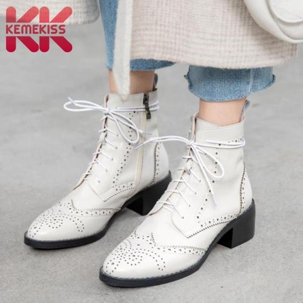 boots kemekiss women ankle real leather thick heel round toe woman winter shoes fashion short footwear size 34-41, Black
boots kemekiss women ankle real leather thick heel round toe woman winter shoes fashion short footwear size 34-41, Black
