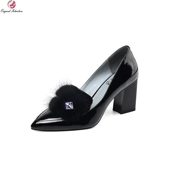 dress shoes original intention women pumps real patent leather pointed toe heels woman summer spring plus size4-8.5, Black
dress shoes original intention women pumps real patent leather pointed toe heels woman summer spring plus size4-8.5, Black