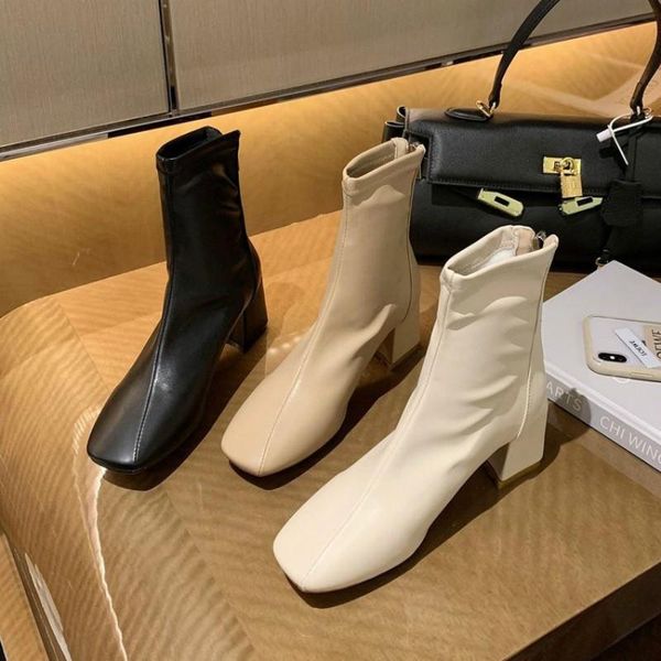 autumn winter women zipper square toe boots elastic suede woman short cotton ankle women's botas mujer, Black
autumn winter women zipper square toe boots elastic suede woman short cotton ankle women's botas mujer, Black