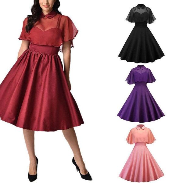 casual dresses sling skirt european style chiffon shawl two-piece doll collar halloween party dress, Black;gray
casual dresses sling skirt european style chiffon shawl two-piece doll collar halloween party dress, Black;gray