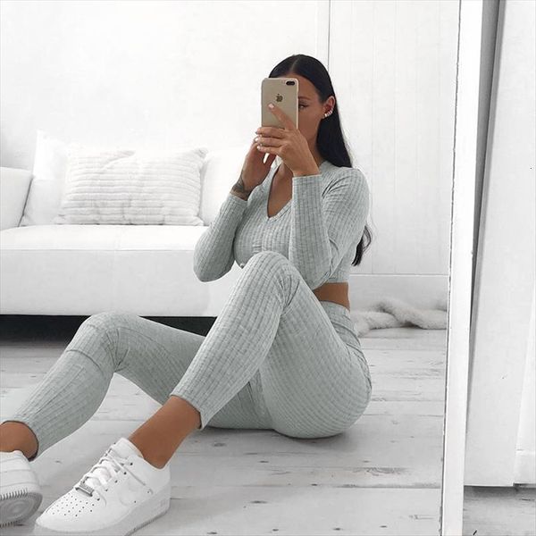 short two piece womens pants sets tracksuit long sleeve crop and autumn winter casual ribbed knitted outfits, White
short two piece womens pants sets tracksuit long sleeve crop and autumn winter casual ribbed knitted outfits, White
