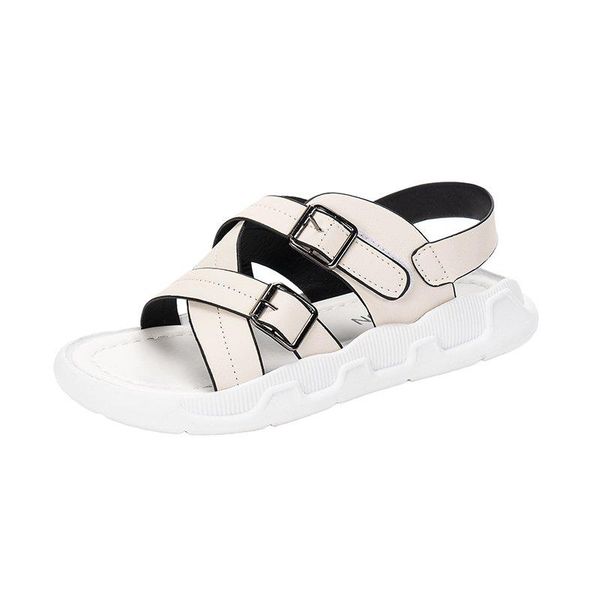 sandals casual women's solid color all-match fashion simple vamp buckle design trend open toe 2021, Black
sandals casual women's solid color all-match fashion simple vamp buckle design trend open toe 2021, Black