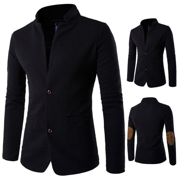 men's dress in autumn of 2019, vertical collar suit, slim fitting and stitching trend coat for men, Black
men's dress in autumn of 2019, vertical collar suit, slim fitting and stitching trend coat for men, Black