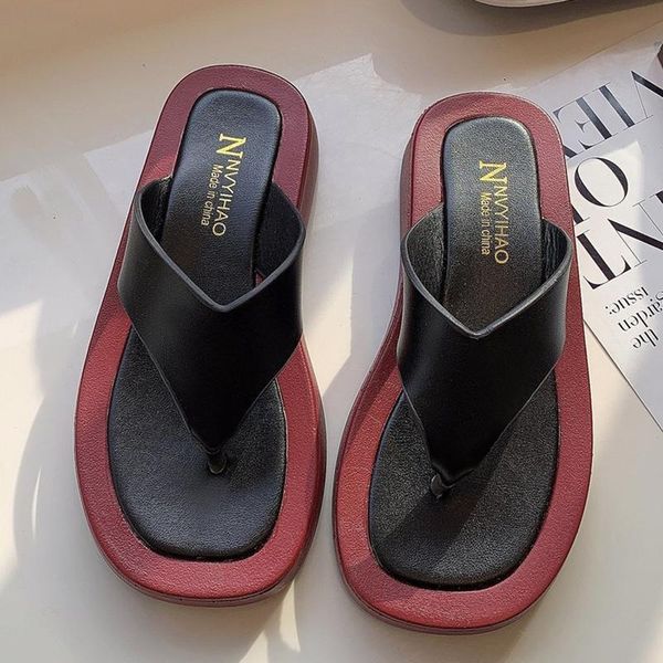 spring and summer thick bottomed muffin shoes herringbone slipper clip foot beach sandal women toe slippers, Black
spring and summer thick bottomed muffin shoes herringbone slipper clip foot beach sandal women toe slippers, Black
