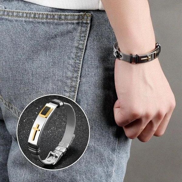 bangle stylish bracelet for men cross pattern titanium steel wrist strap hip hop jewelry accessories gift women ll@17, Black
bangle stylish bracelet for men cross pattern titanium steel wrist strap hip hop jewelry accessories gift women ll@17, Black