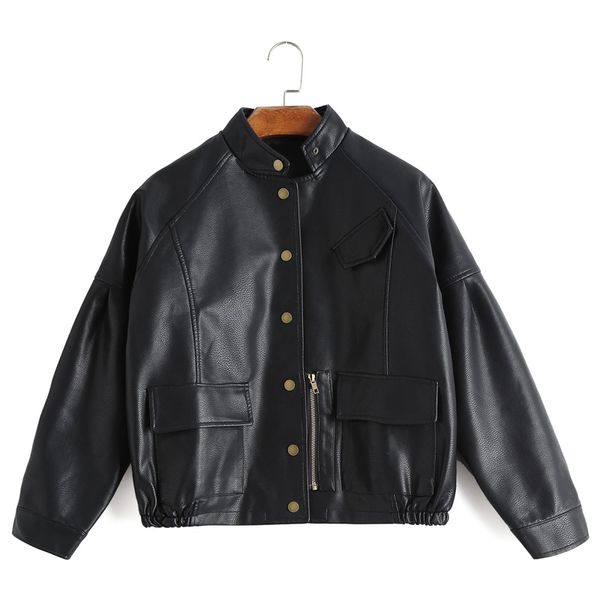 autumn women vintage pu leather jacket harajuku baseball uniform short design loose fit faux street outwear 210423, Black
autumn women vintage pu leather jacket harajuku baseball uniform short design loose fit faux street outwear 210423, Black
