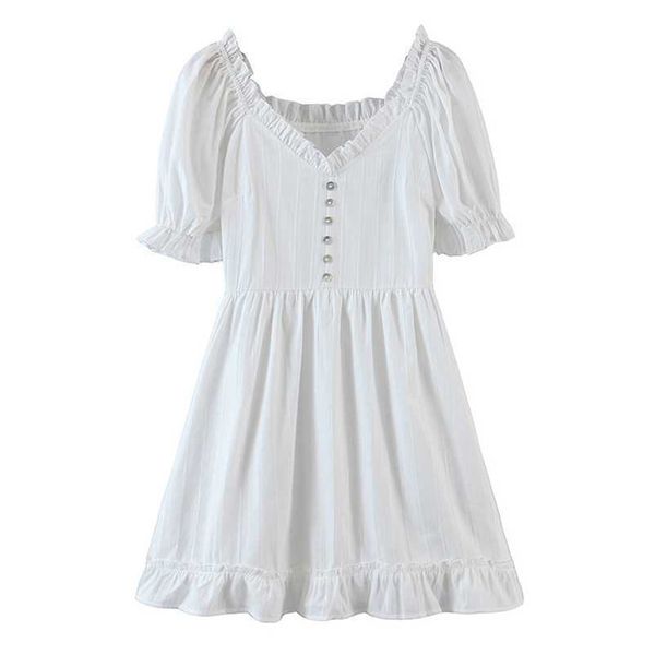 women vintage dress summer casual ruffled white fashion female wedding date 210524, Black;gray
women vintage dress summer casual ruffled white fashion female wedding date 210524, Black;gray
