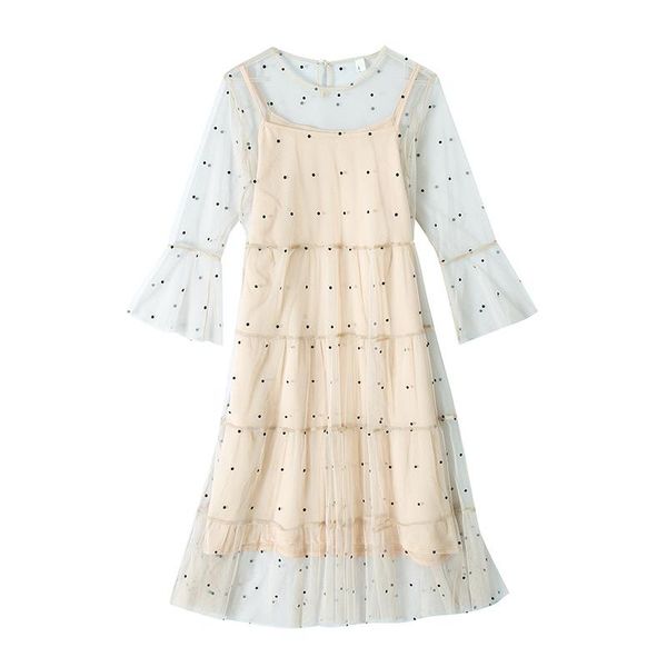 casual dresses perhaps u beige polka dot o neck long sleeve mesh a line midi dress autumn d0690, Black;gray
casual dresses perhaps u beige polka dot o neck long sleeve mesh a line midi dress autumn d0690, Black;gray