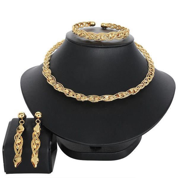earrings & necklace dubai gold bracelet jewelry sets weave whip for women men big african beads, Silver
earrings & necklace dubai gold bracelet jewelry sets weave whip for women men big african beads, Silver