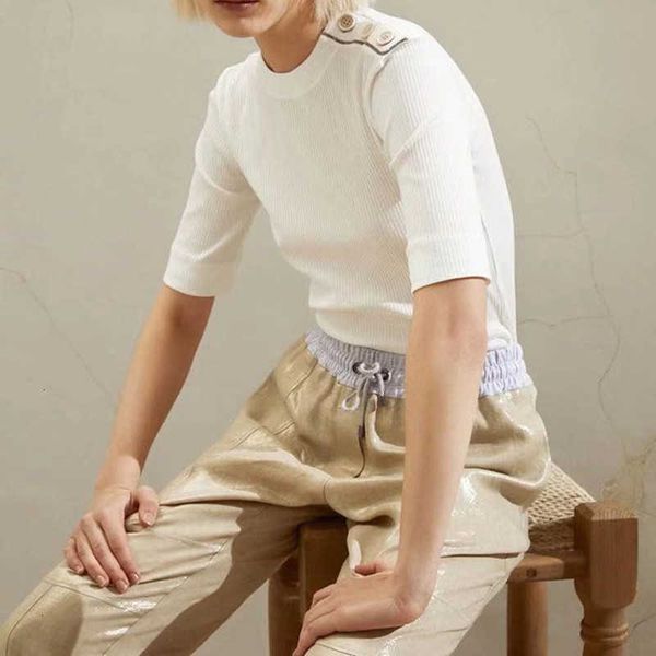 women's t-shirt t shirt women knitted t shirt short sleeve shoulder beading tee with buttons female fashion elastic knitwear ju qapk, White
women's t-shirt t shirt women knitted t shirt short sleeve shoulder beading tee with buttons female fashion elastic knitwear ju qapk, White