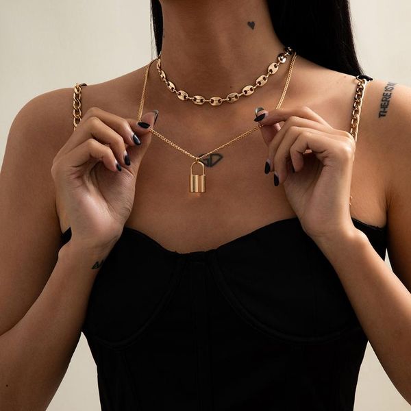 pendant necklaces vintage double iron chain choker necklace for women exaggerated pig nose shape clavicle trendy jewelry accessories, Silver
pendant necklaces vintage double iron chain choker necklace for women exaggerated pig nose shape clavicle trendy jewelry accessories, Silver