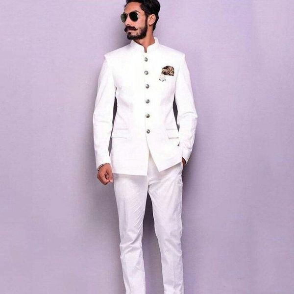 men's suits & blazers 2021 latest design stand collor white men for wedding man blazer groom tuxedos two piece costume homme, White;black
men's suits & blazers 2021 latest design stand collor white men for wedding man blazer groom tuxedos two piece costume homme, White;black