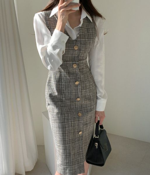 casual dresses new autumn spring women elegant plaid tweed office ladies sleeveless vest dress 1ytk, Black;gray
casual dresses new autumn spring women elegant plaid tweed office ladies sleeveless vest dress 1ytk, Black;gray