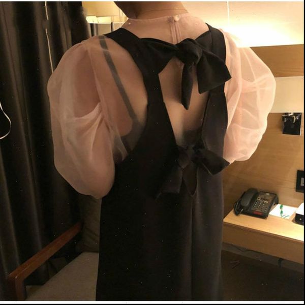 womens blouses summer fashion korean girls shirt round neck lantern sleeves organza see through sweet female a229, White
womens blouses summer fashion korean girls shirt round neck lantern sleeves organza see through sweet female a229, White