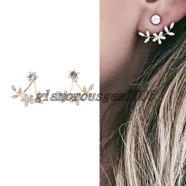 full diamond small petals front and rear ear studs girls leaf shaped earrings, Golden;silver
full diamond small petals front and rear ear studs girls leaf shaped earrings, Golden;silver