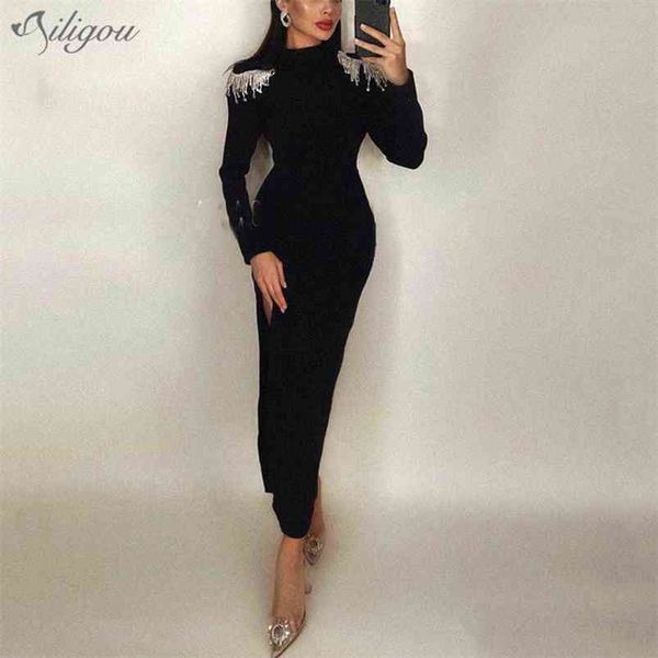 ailigou fall women's black white summer fashion halter diamond tassel rayon bandage dress long party dress 210329, Black;gray
ailigou fall women's black white summer fashion halter diamond tassel rayon bandage dress long party dress 210329, Black;gray