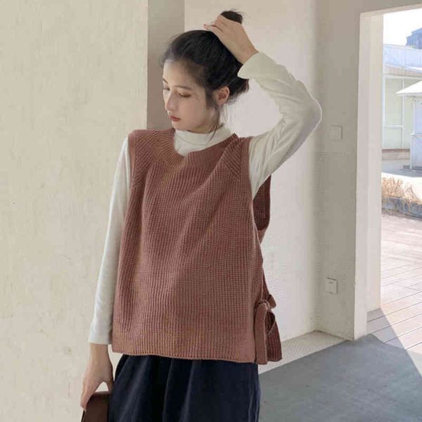 women's leather & faux sweater vest women solid side-slit casual loose sweet sweaters womens spring all-match designed korean style o-n, Black
women's leather & faux sweater vest women solid side-slit casual loose sweet sweaters womens spring all-match designed korean style o-n, Black