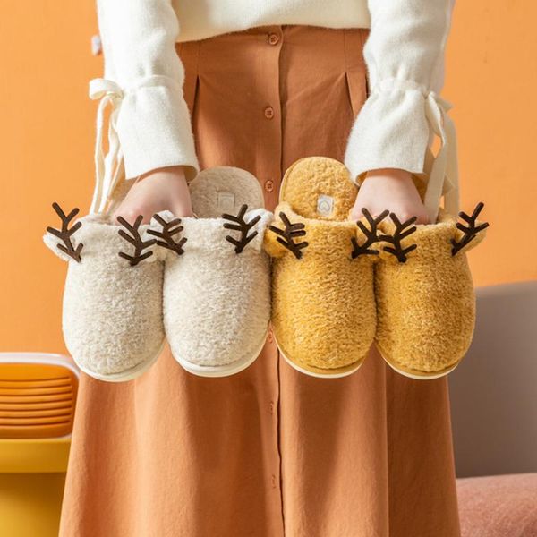 winter deer antlers house furry slippers for women cartoon indoor warm plush bedroom couple shoes non-slip fur slipers, Black
winter deer antlers house furry slippers for women cartoon indoor warm plush bedroom couple shoes non-slip fur slipers, Black