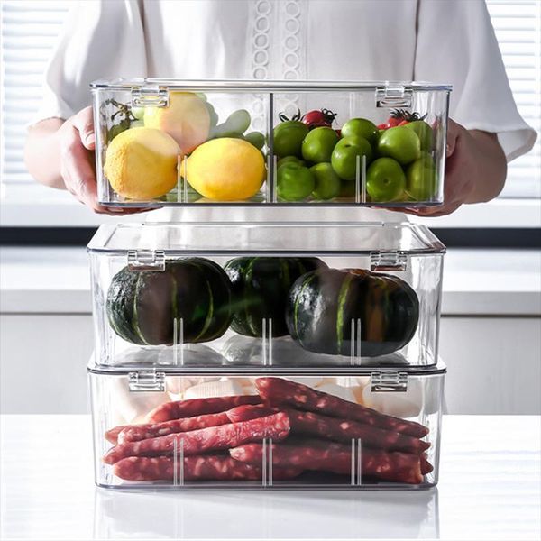 storage bottles & jars fruit vegetable crisper with cover kitchen pet plastic containers refrigerator food partitioned box
storage bottles & jars fruit vegetable crisper with cover kitchen pet plastic containers refrigerator food partitioned box