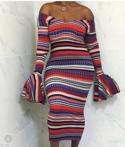 casual dresses ahvit colorful thin striped bodycon pencil dress slash neck long flare sleeve party off the shoulder wy6523, Black;gray
casual dresses ahvit colorful thin striped bodycon pencil dress slash neck long flare sleeve party off the shoulder wy6523, Black;gray
