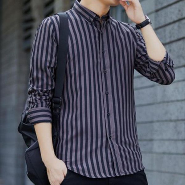 men's casual shirts male shirt buttons stripe vintage quick dry autumn for meeting, White;black
men's casual shirts male shirt buttons stripe vintage quick dry autumn for meeting, White;black