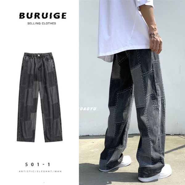 patch wide-leg jeans mens fashion retro harajuku baggy jeans men streetwear loose hip-hop straight-leg denim trousers mens, Blue
patch wide-leg jeans mens fashion retro harajuku baggy jeans men streetwear loose hip-hop straight-leg denim trousers mens, Blue