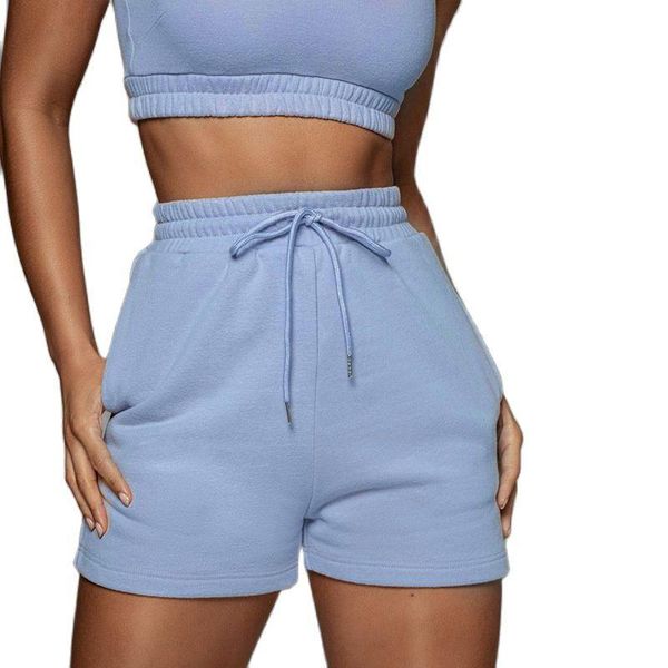 women's shorts summer women's sportswear sets of solid color sleeveless vest high waist lace up, White;black
women's shorts summer women's sportswear sets of solid color sleeveless vest high waist lace up, White;black