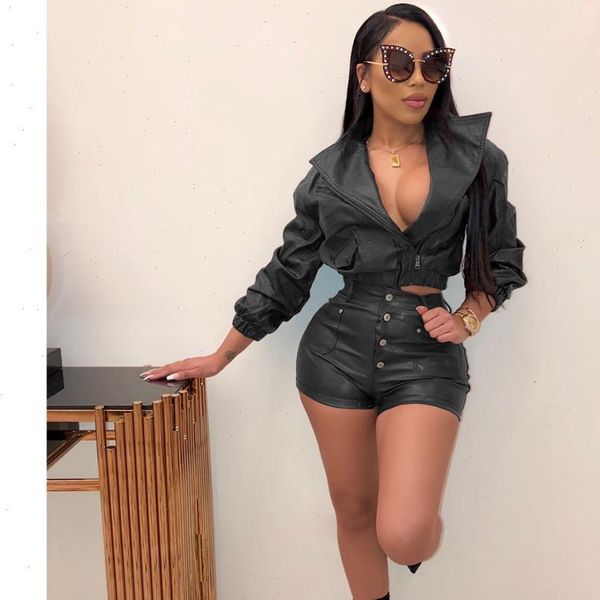 casual faux leather tracksuit women tracksuits two pieces set turn down collar zippers jacket button pocket pants skinny sports suit, Gray
casual faux leather tracksuit women tracksuits two pieces set turn down collar zippers jacket button pocket pants skinny sports suit, Gray