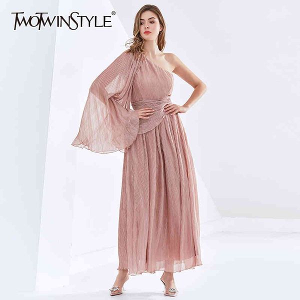 twotwinstyle asymmetrical ruched dress for women irregular collar long sleeve high waist maxi dresses female fashion style 210517, Black;gray
twotwinstyle asymmetrical ruched dress for women irregular collar long sleeve high waist maxi dresses female fashion style 210517, Black;gray