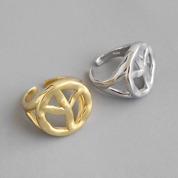 cluster rings 1pc authentic s925 sterling silver fine jewelry white/ golds peace sign band ring adjust no war tlj652, Golden;silver
cluster rings 1pc authentic s925 sterling silver fine jewelry white/ golds peace sign band ring adjust no war tlj652, Golden;silver