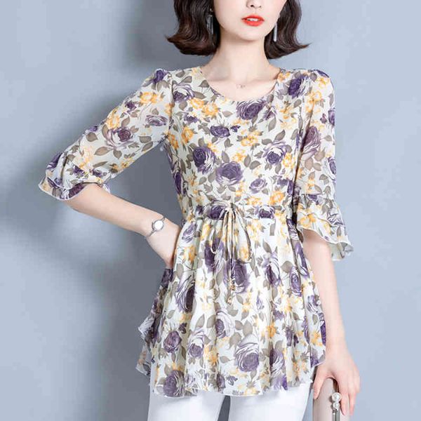 floral chiffon blouses women blusas mujer de moda summer half-sleeve shirt mid-length bottoming 191f 210420, White
floral chiffon blouses women blusas mujer de moda summer half-sleeve shirt mid-length bottoming 191f 210420, White
