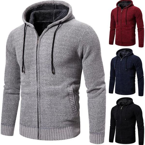 men's sweaters jacket 2022 thick loose casual knit sweater cardigan plus fleece hoodie, White;black
men's sweaters jacket 2022 thick loose casual knit sweater cardigan plus fleece hoodie, White;black
