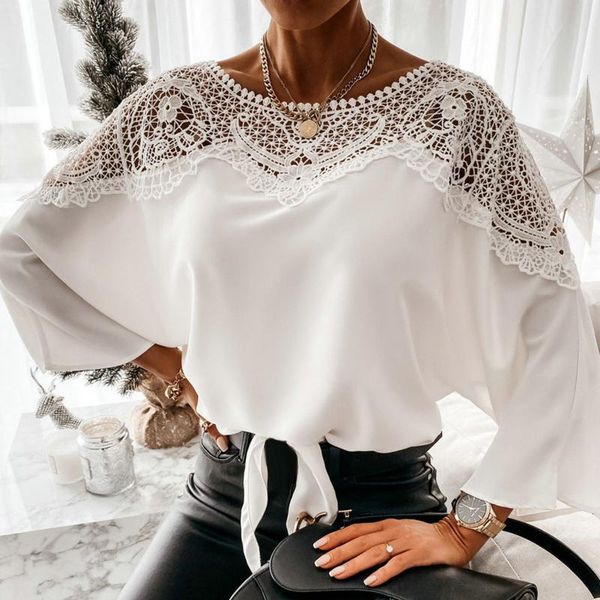 women's t-shirt harajuku shirts for women fashion solid long sleeve lace hollow out bandage t blusas mujer de moda 2021, White
women's t-shirt harajuku shirts for women fashion solid long sleeve lace hollow out bandage t blusas mujer de moda 2021, White