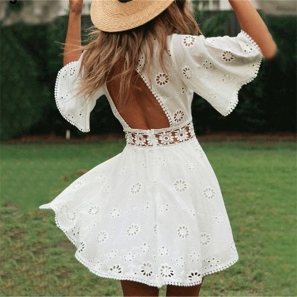 arrivals white cotton dress crochet hollow out dress women flare sleeve cotton embroidery mini dress summer day, Black;gray
arrivals white cotton dress crochet hollow out dress women flare sleeve cotton embroidery mini dress summer day, Black;gray