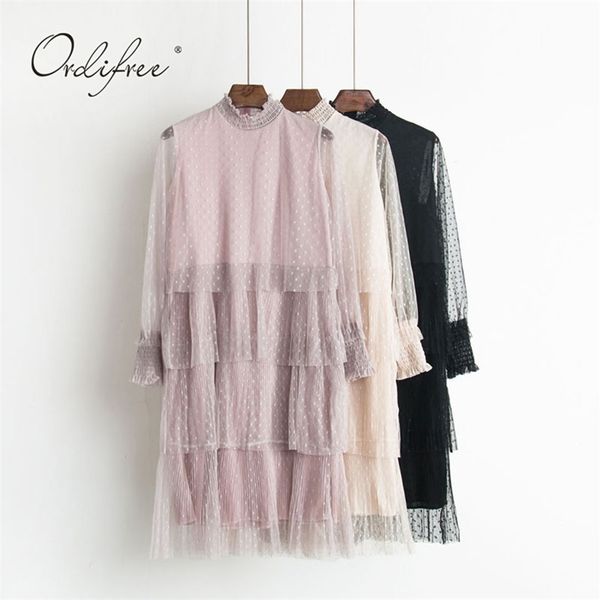 summer women tulle dress long sleeve cake beach mesh polka dot 210513, Black;gray
summer women tulle dress long sleeve cake beach mesh polka dot 210513, Black;gray