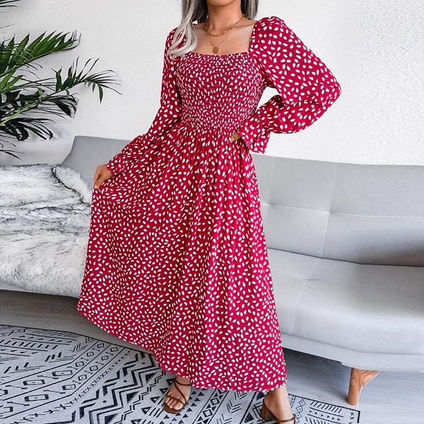 casual dresses elegant square neck long sleeve party women spring autumn fashionfloral printed dress loose lady beach, Black;gray
casual dresses elegant square neck long sleeve party women spring autumn fashionfloral printed dress loose lady beach, Black;gray