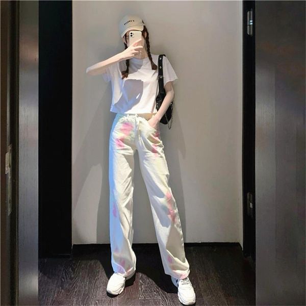 loose high waist street style tie-dye printed white jeans 2021 fashion summer ladies sweet straight women's, Blue
loose high waist street style tie-dye printed white jeans 2021 fashion summer ladies sweet straight women's, Blue