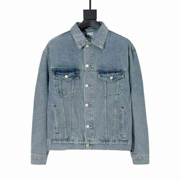 designerparis light luxury fashion family back yellow letter large embroidery denim jacket men and women loversbalencaiga, Black;brown
designerparis light luxury fashion family back yellow letter large embroidery denim jacket men and women loversbalencaiga, Black;brown